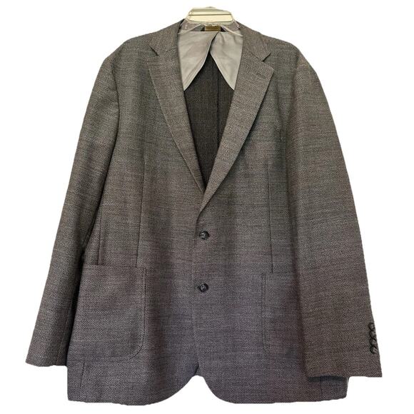 Brooks Brothers Regent Zignone Wool Blazer Size 48L Gray Herringbone SportCoat‎ - Picture 1 of 16